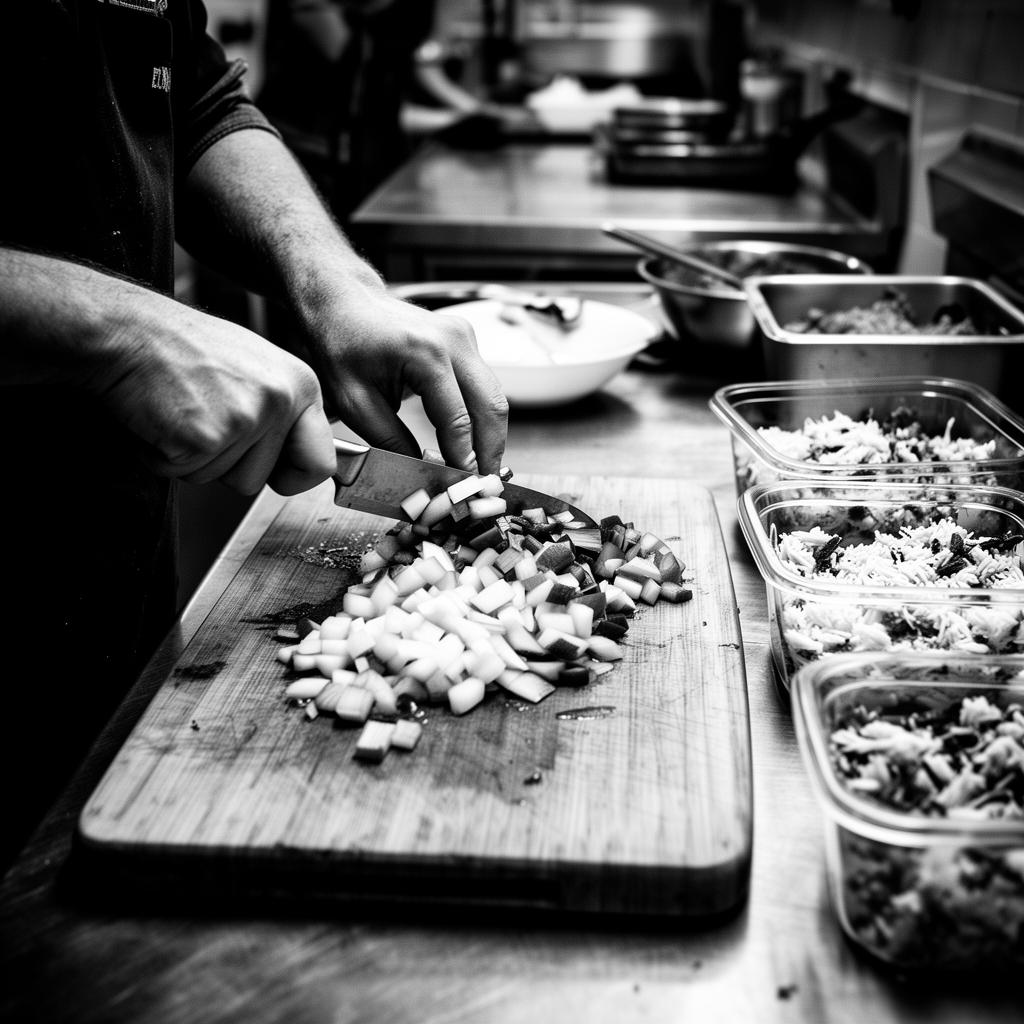 Hands preparing fresh healthy meals